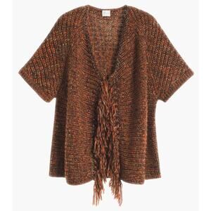 CHICO'S Wool Blend Knit Cardigan Size S Casual Classic Preppy Fall Cozy Modern